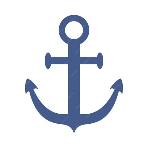 Premium Vector | Vector ship anchor in flat design Blue boat anchor