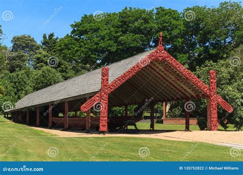 The `whare Waka` Or Canoe House At Watangi New Zealand Editorial