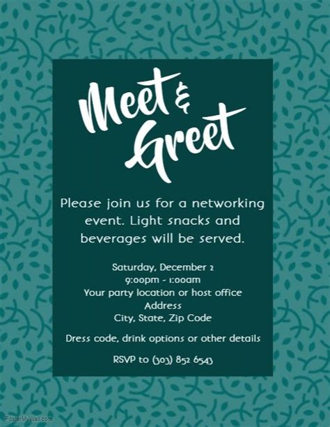 Meet And Greet Flyer Networking Event Election Ideas Flyer