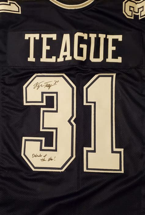 George Teague Autographed Custom Cowboys Jersey JSA Certed - SportsGraphing