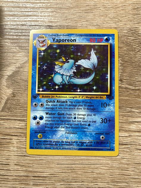 Vaporeon St Edition Custom Made Pok Mon Card Non Holo Etsy