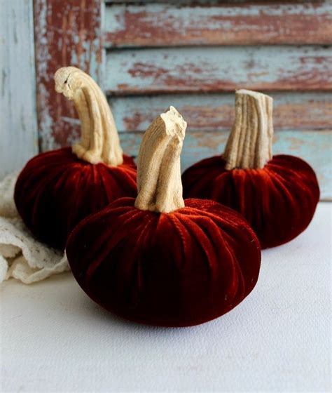 Silk Velvet Pumpkins Burnt Orange Handmade By Avintageobsession On Etsy By Orange Handmade