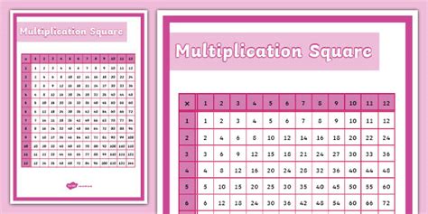 Free Multiplication Square Teacher Made