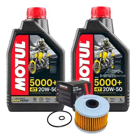 Kit Filtro E Óleo Motul 5000 20w50 Para Tornado 250