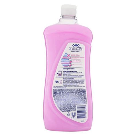 Lava Roupas Líquido Roupas Finas e Delicadas Original Omo Frasco 900ml