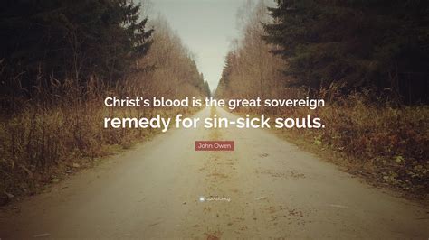 John Owen Quote Christs Blood Is The Great Sovereign Remedy For Sin