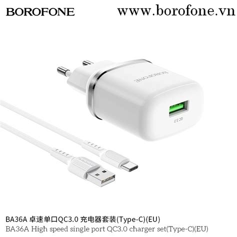 Bộ sạc Borofone BA36A TypeC 18W