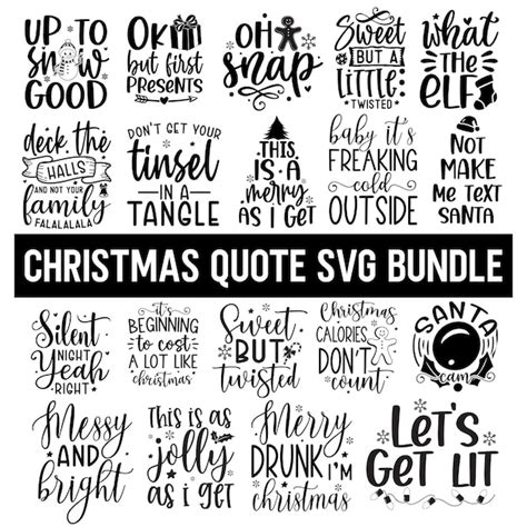 Premium Vector Christmas Quote Design Bundle