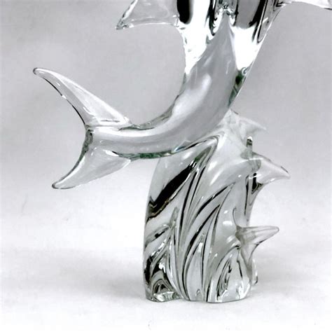 Licio Zanetti Large Mid Century Murano Glass Dolphin Sculpture From