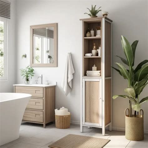 UTEX 64 Freestanding Storage Cabinet Elegant Bathroom Tower