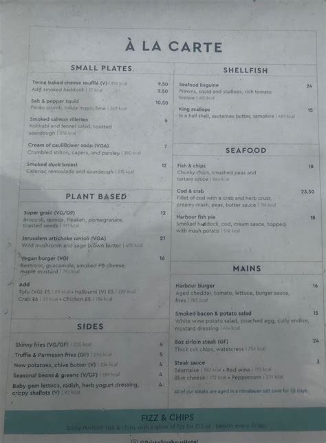 Bristol Harbour Hotel Bristol's full menu online