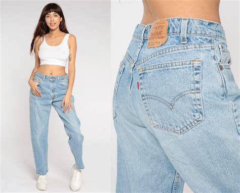 Levis 555 Jeans 80s Levi Mom Jeans Made In Usa High Waisted Etsy