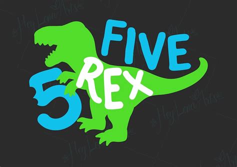 Five Rex Svg 5th Birthday Svg T Rex Svg Birthday Svg Etsy