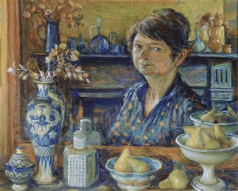 Self Portrait With Blue And White Pots Margaret Olley Ehive