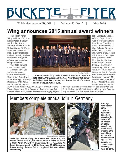 May Issue Of The Buckeye Flyer Now Available 445th Airlift Wing