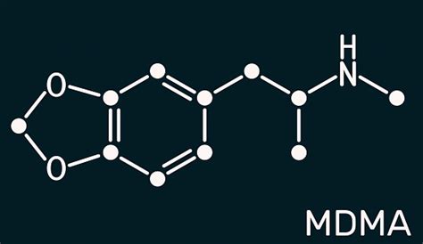 Ilustración De 3 4metilendioximetanfetamina Mdma Xtc Molécula De