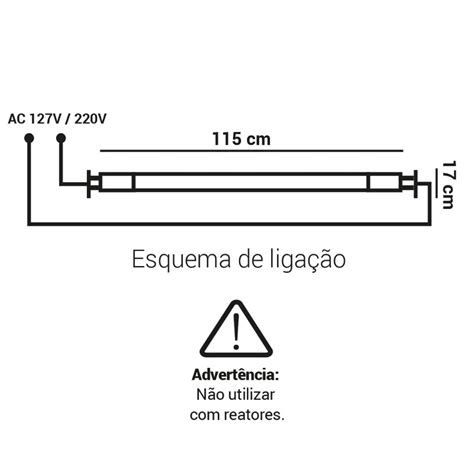 L Mpada Led Tubular T Cm K Branco Quente W Bivolt Led Rs