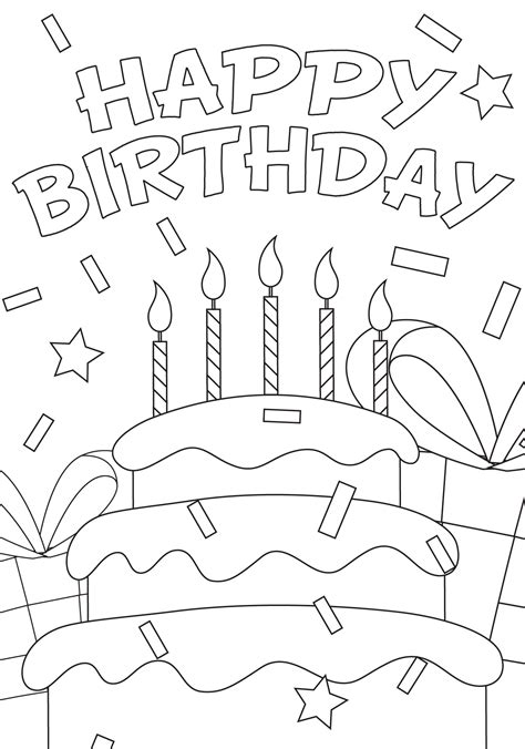free printable birthday cards to color pdf 2