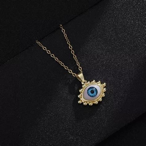 Collar Cadena Ojo Turco Evil Eye 14b Vibras Colgante MercadoLibre