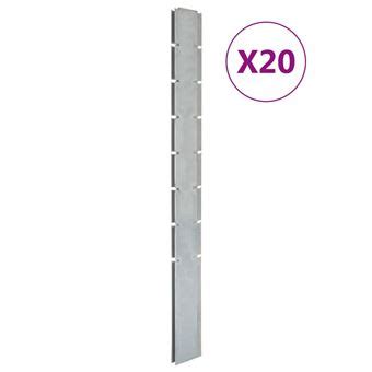 vidaXL Poteaux de clôture 20 pcs argenté 200 cm acier galvanisé