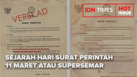 Sejarah Hari Surat Perintah Maret Atau Supersemar Youtube