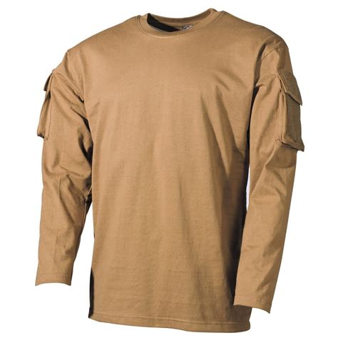 MFH US Coyote Long Shirt With Velcro Pockets On The Sleeves Of 170g M2