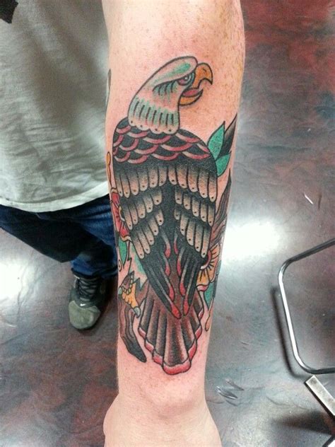 Traditional Eagle Tattoo By Steve Rieck