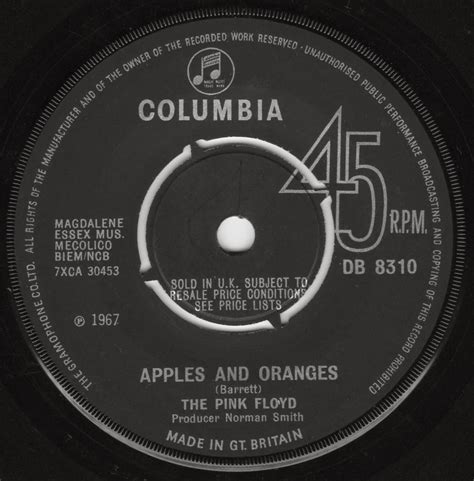 WOLFEES GRAMOPHONE PAINT BOX APPLES AND ORANGES THE PINK FLOYD