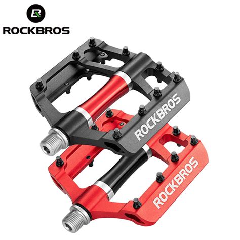 ROCKBROS Mountain Bike Pedal Lightweight Aluminum Flat pedals Sealed Brearing 9/16" CNC High ...