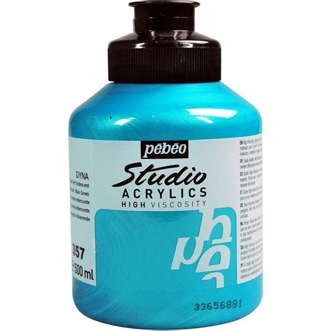 Studio Acrylique Pébéo 500ml Bleu Vert Iridescent 357 Mab Store