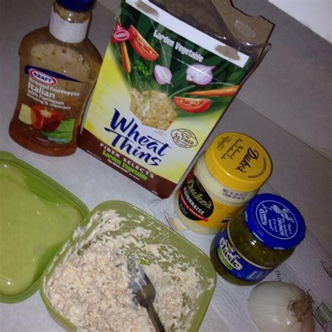 Garden Chicken Salad Dip Chopped Chicken Kraft Roasted Red Pepper Italian Dressing Dukes Mayo