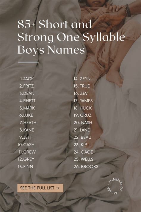 Handsome One Syllable Boy Names That Are Short Strong Artofit