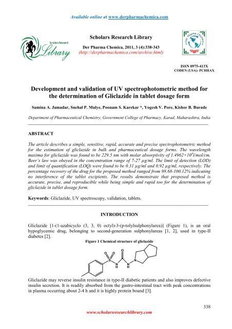 Development And Validation Of Uv Spectrophotometric Method For