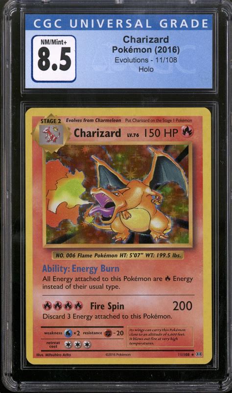 Pokemon Xy Evolutions Charizard 11108 Holo Bleed Cgc 85 No Subs