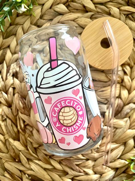 Cafecito Y Chisme Cup Concha Cup Ts For Her Cute Glass Cup