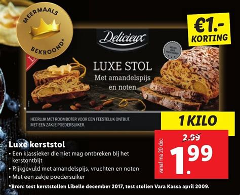 Delicieux Luxe Kerststol 1kg Aanbieding Bij Lidl