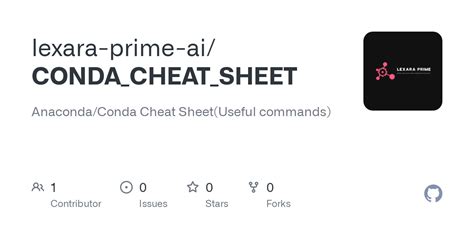 Github Lexara Prime Aicondacheatsheet Anacondaconda Cheat Sheetuseful Commands