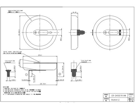 Cr H An Lithium Knapcelle Batteri Panasonic