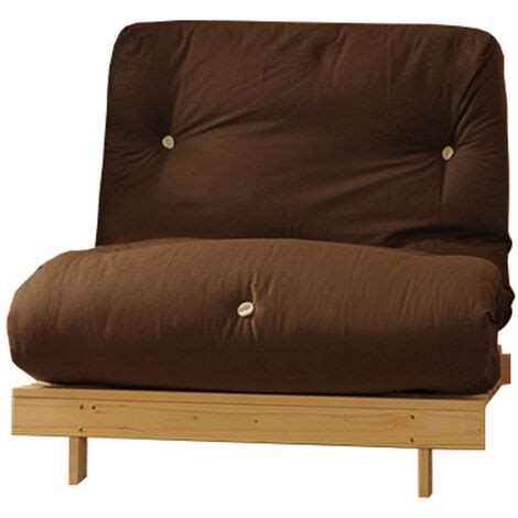 2ft6 Wooden Futon Set Frame And Mattress In Chocolate And Cream