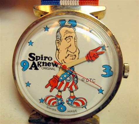 Vintage Spiro Angnew Character Watch Dirty Time Company Swiss Made