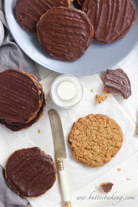 Chocolate Coated Hobnobs Oat Cookies Butter Baking