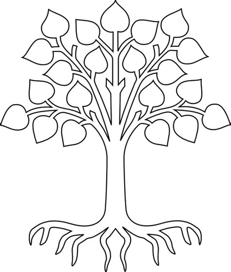 Simple Tree Roots Coloring Pages