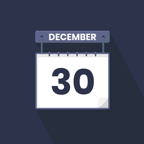 30th December calendar icon. December 30 calendar Date Month icon ...