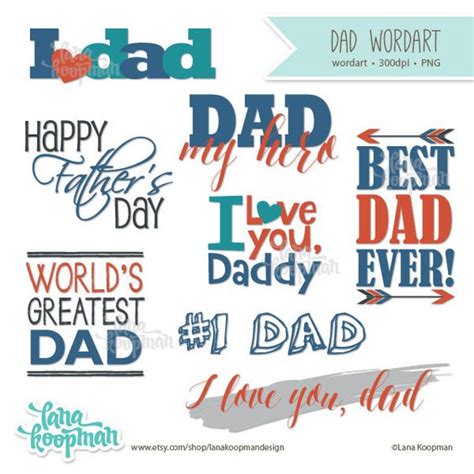 Dad Word Cliparts - Celebrate Fatherhood with Free Graphics