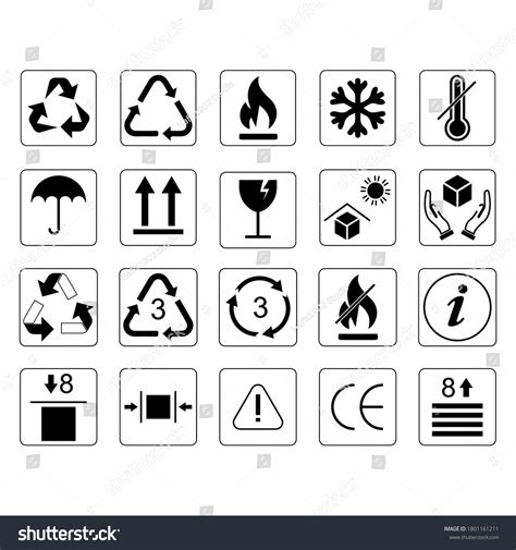 Cargo Symbols Set Packaging Icons Package Stock Vector Royalty Free