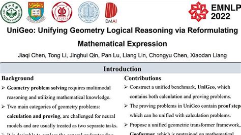 Underline UniGeo Unifying Geometry Logical Reasoning Via