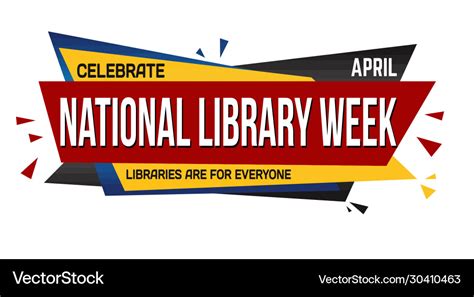 National Library Week Banner Design Royalty Free Vector