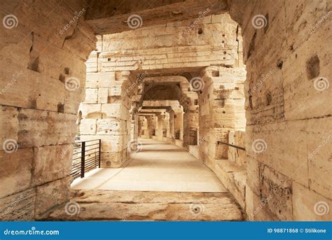 Arles Amphitheatre, France stock photo. Image of famous - 98871868