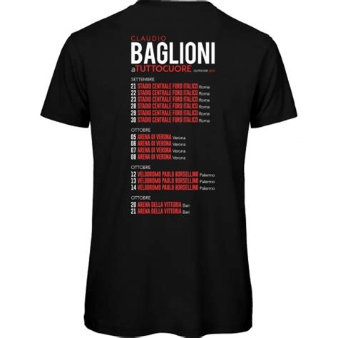 Baglioni T Shirt Unisex Atuttocuore Locandina Nera