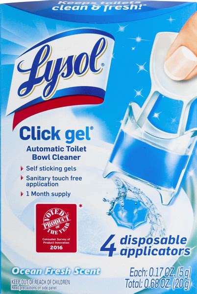 Lysol Click Gel Ocean Fresh Scent Automatic Toilet Bowl Cleaner 4 Ct Hy Vee Aisles Online